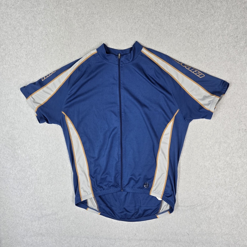 Novara Men Shirt XL Blue Cycling Jersey Colorblock Logo Activewear Zipper